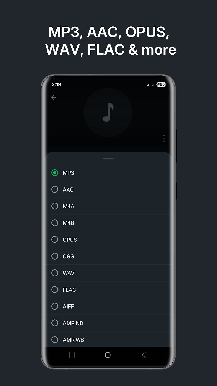 Audio Converter (MP3 AAC OPUS) - скриншот 1