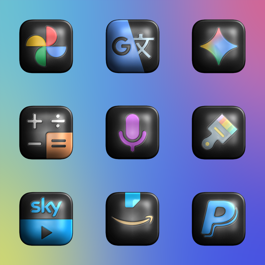 Glossy Dark 3D - Icon Pack - скриншот 3