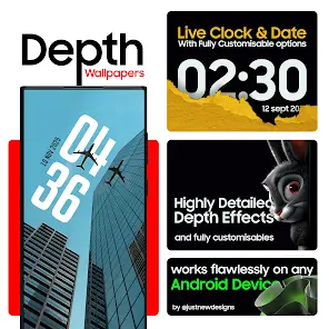 Depth Wallpapers & Live Clock - скриншот 7