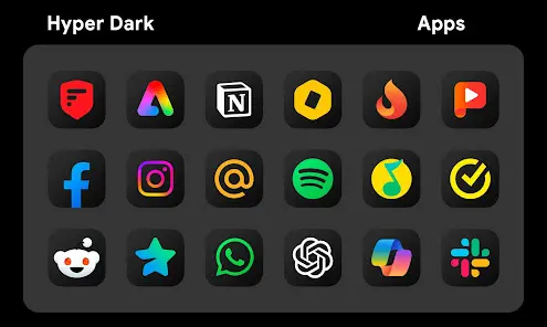 HyperDark - Icon Pack - скриншот 9
