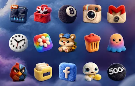 Fluffy 3D - Icon Pack - скриншот 3