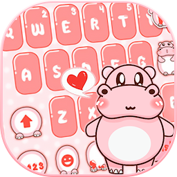 тема Pink Cute Hippo