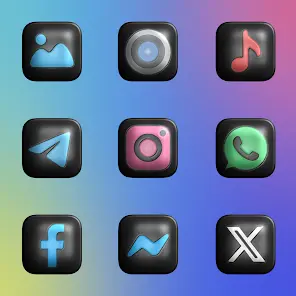 Glossy Dark 3D - Icon Pack - скриншот 1