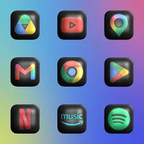Glossy Dark 3D - Icon Pack - скриншот 2