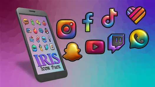 Iris Dark - 3D App Icons - скриншот 1
