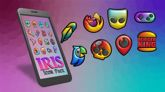 Iris Dark - 3D App Icons - скриншот 2