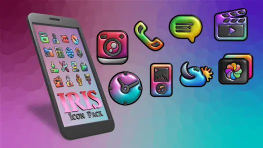Iris Dark - 3D App Icons - скриншот 3