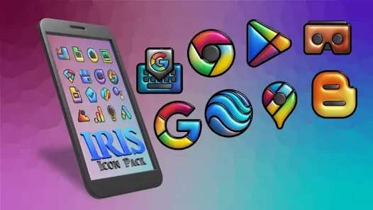 Iris Dark - 3D App Icons - скриншот 4