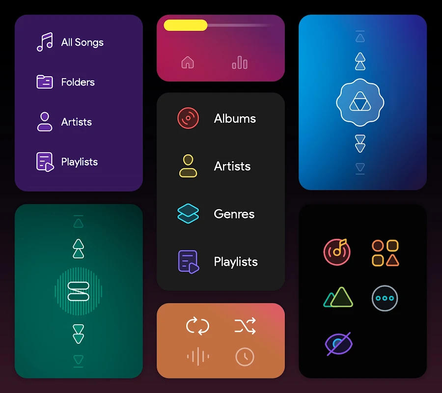 Dais Dark - Poweramp v3 Skin - скриншот 3