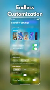 Liquid Launcher: Glass UI - скриншот 4