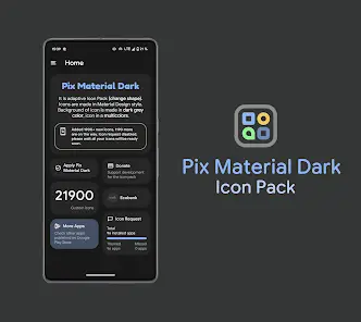 Pix Material Dark Icon Pack - скриншот 1