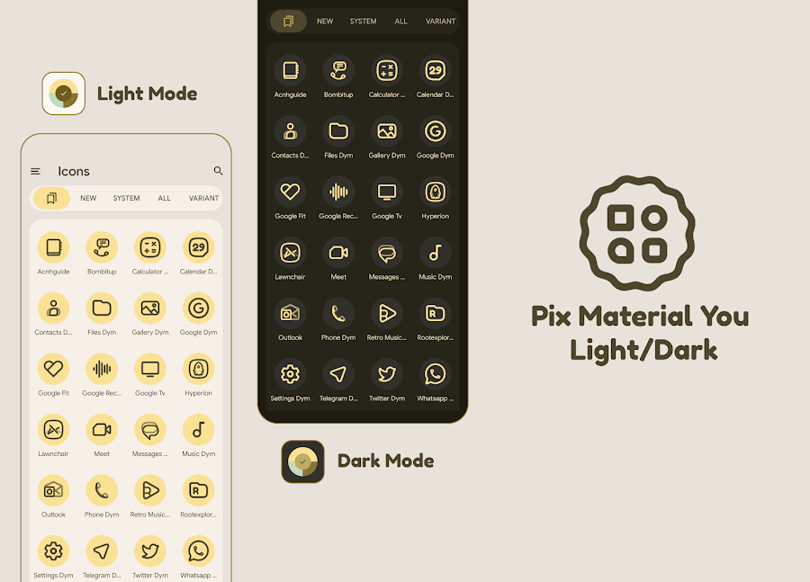 Pix Material You Light/Dark - скриншот 2