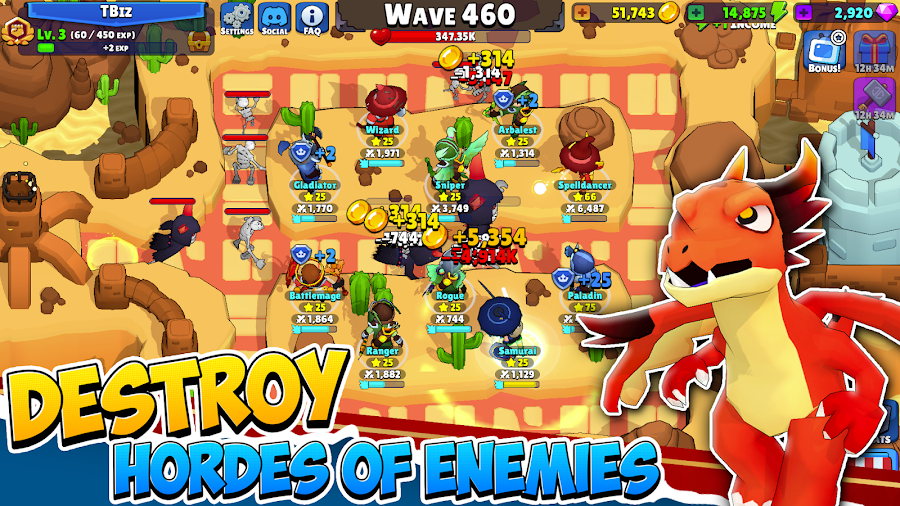 Idle Hero TD Tower Defense RPG - скриншот 6