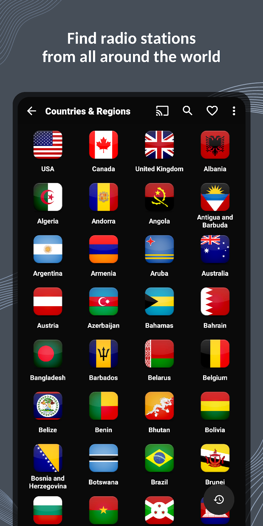VRadio - Online Radio App - скриншот 1