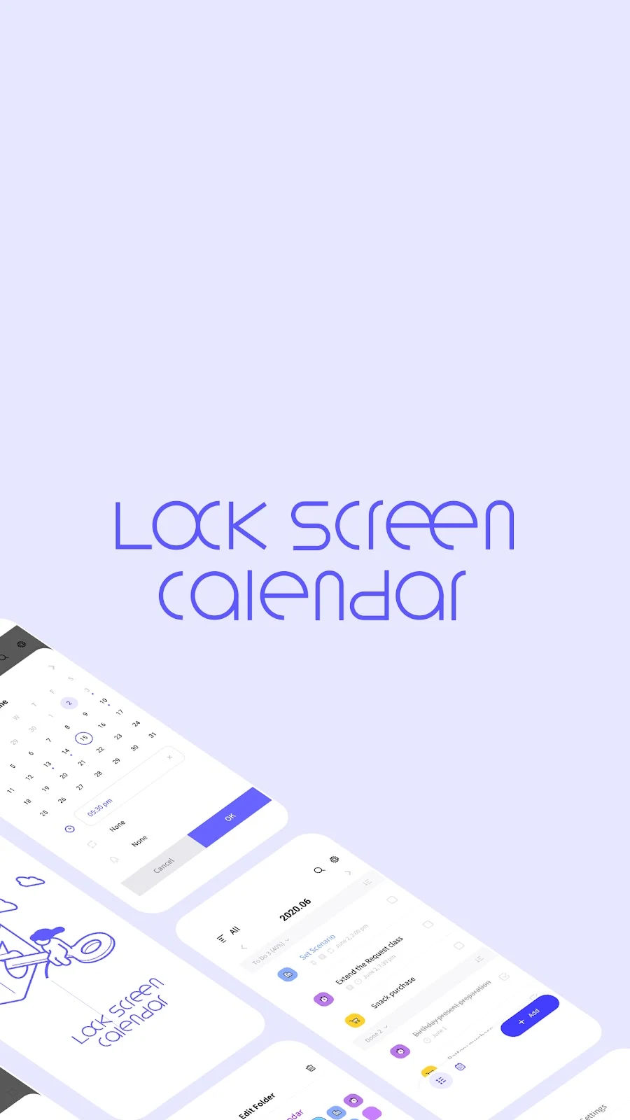 LockScreen Calendar-Расписание - скриншот 1